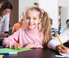 Primary school teachers and students Stock Photo 06