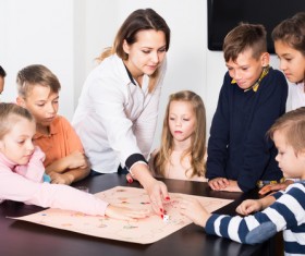 Primary school teachers and students Stock Photo 08