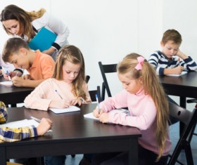 Primary school teachers and students Stock Photo 09