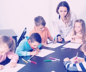 Primary school teachers and students Stock Photo 12