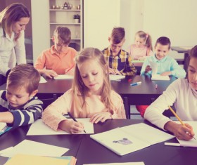 Primary school teachers and students Stock Photo 13