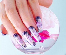 Purple Elegant Nail Stock Photo