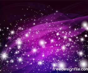 Purple abstract background with shining stars vector 01