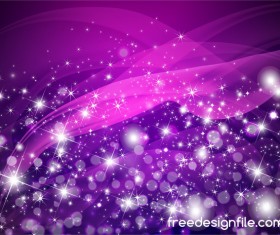 Purple abstract background with shining stars vector 02