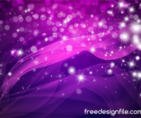 Purple abstract background with shining stars vector 03