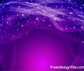 Purple abstract background with shining stars vector 04