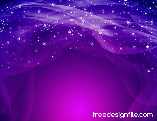 Purple abstract background with shining stars vector 04 free download