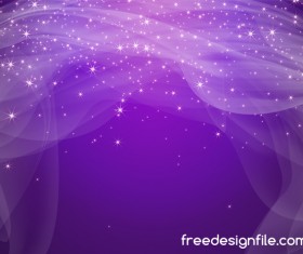 Purple abstract background with shining stars vector 05
