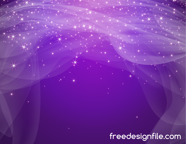 Purple abstract background with shining stars vector 05