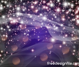 Purple abstract background with shining stars vector 06