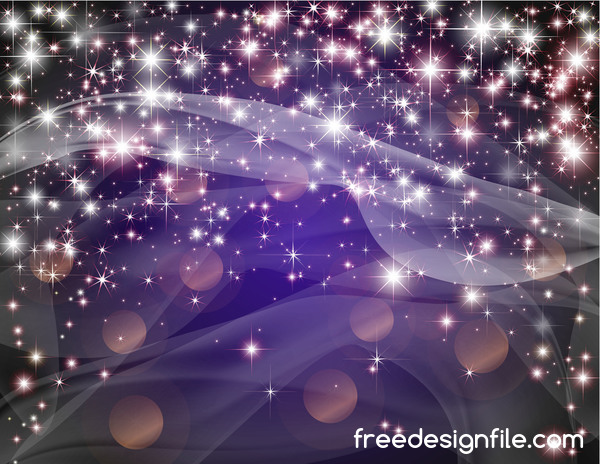 Purple abstract background with shining stars vector 06