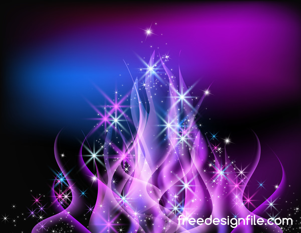 Purple flame with abstract background vector