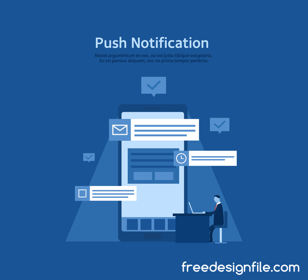 Push notification vector business template