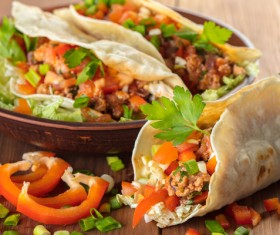 Red pepper delicious tortilla Stock Photo