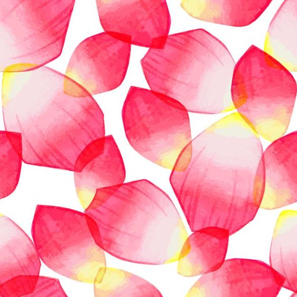 Red petal seamless pattern vector 02