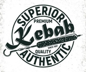 Retro barbecue labels with grunge background vector 06