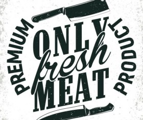 Retro barbecue labels with grunge background vector 09