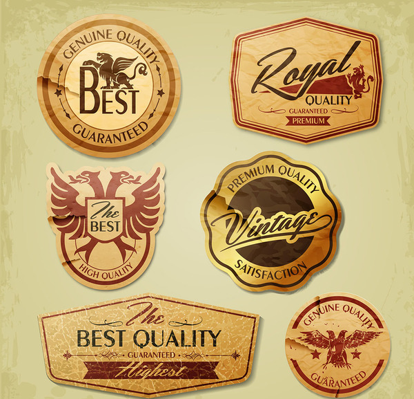 Retro grunge labels and stickers vector