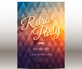 Vector night club disco party poster template 01