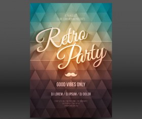Vector night club disco party poster template 02