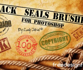 Retro seals photoshop brushes