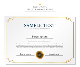 Royal certificate template illustration vector 03 free download