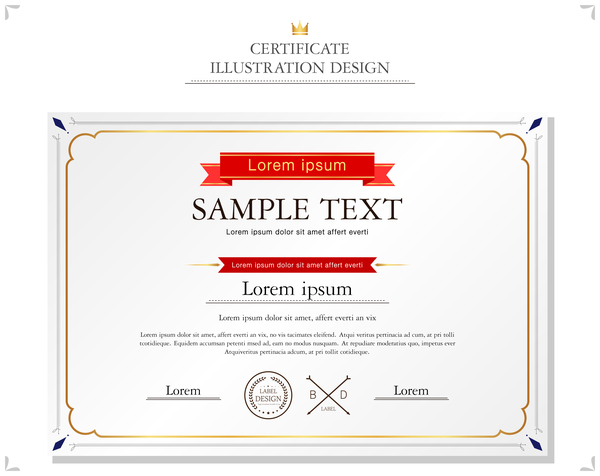 Royal certificate template illustration vector 02