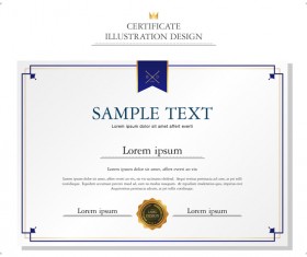 Royal certificate template illustration vector 03