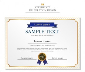 Royal certificate template illustration vector 04