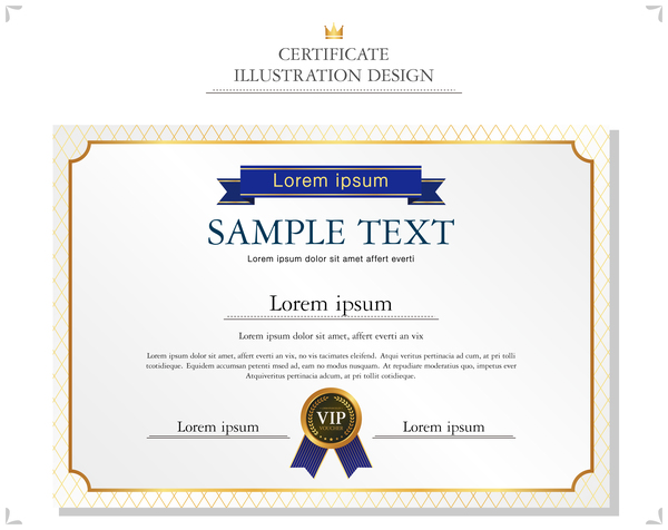 Royal certificate template illustration vector 04 free download