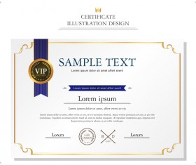 Royal certificate template illustration vector 06