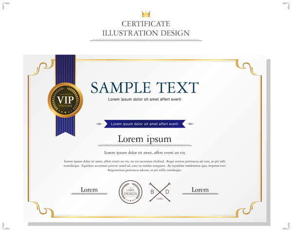 Royal certificate template illustration vector 06