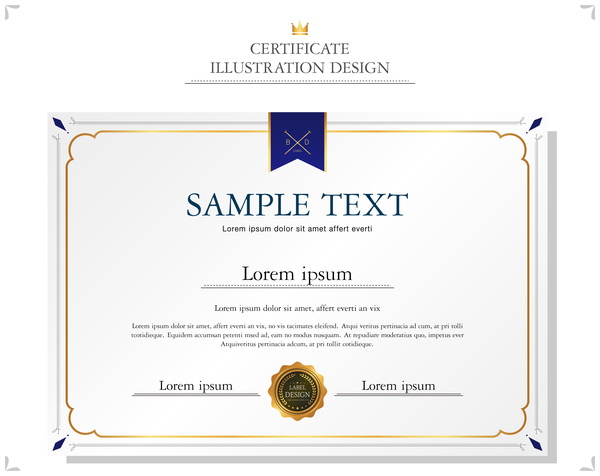 Royal certificate template illustration vector 07