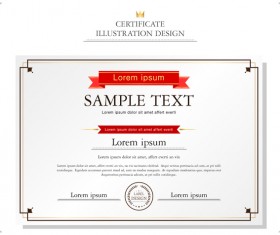 Royal certificate template illustration vector 08
