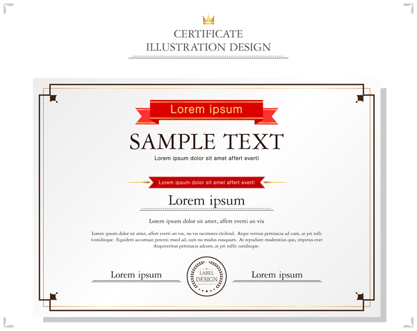 Royal certificate template illustration vector 08