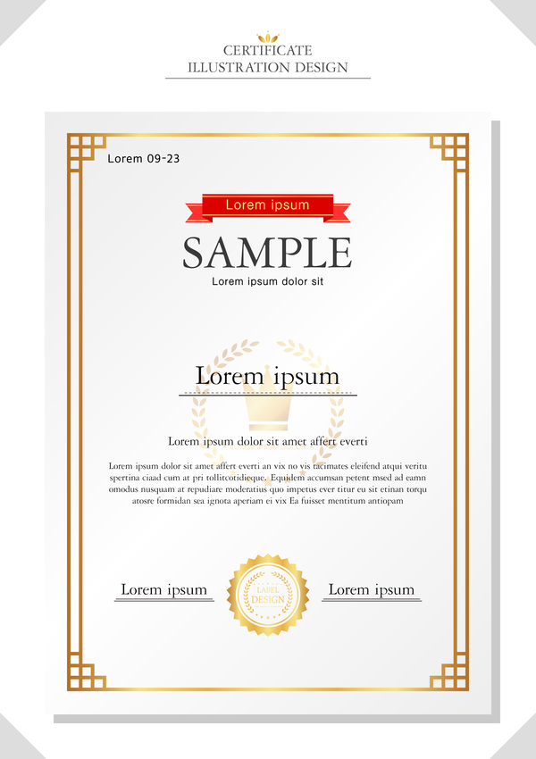Royal certificate template illustration vector 12