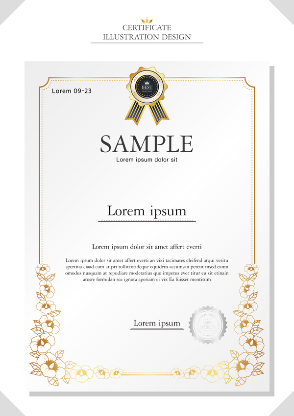 Royal certificate template illustration vector 14