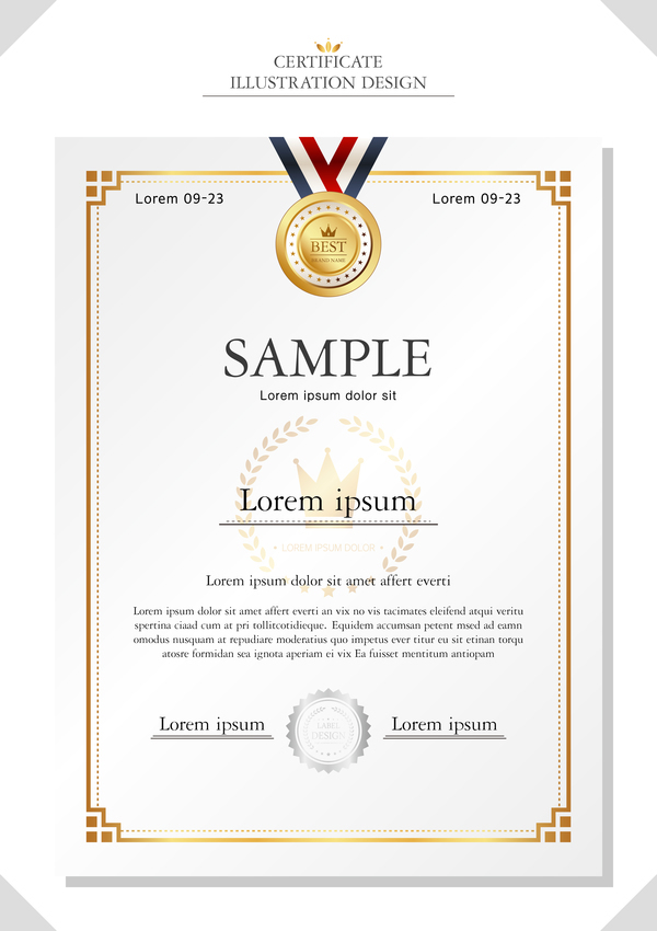 Royal certificate template illustration vector 16