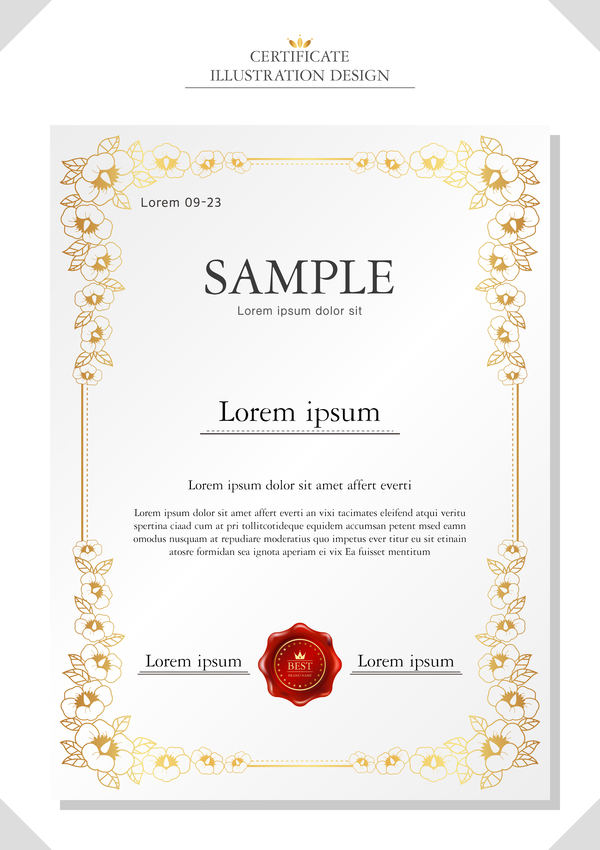 Royal certificate template illustration vector 19