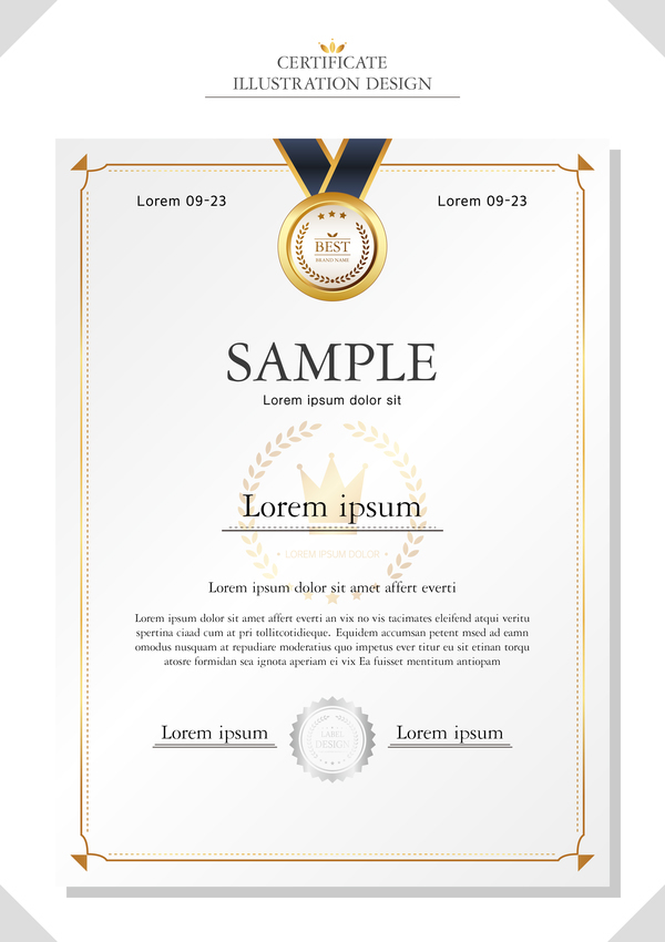 Royal certificate template illustration vector 20