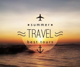 Sea with summer travel background vector 01