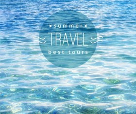 Sea with summer travel background vector 03