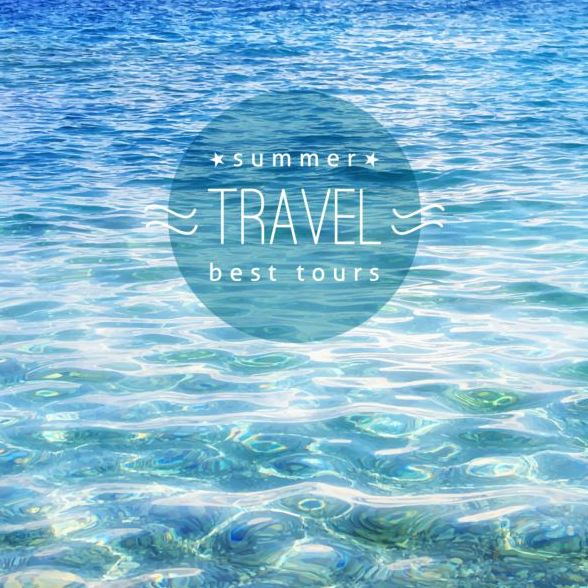 Sea with summer travel background vector 03