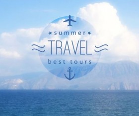 Sea with summer travel background vector 04