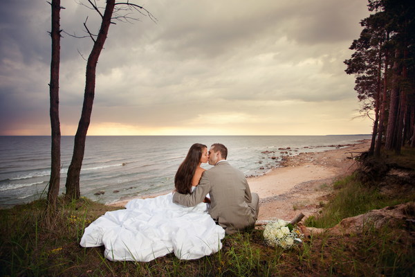 Seaside wedding Stock Photo