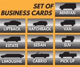 Set of business car vector material