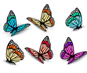 Set of colorful butterflies vector material 08