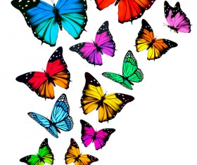 Set of colorful butterflies vector material 10
