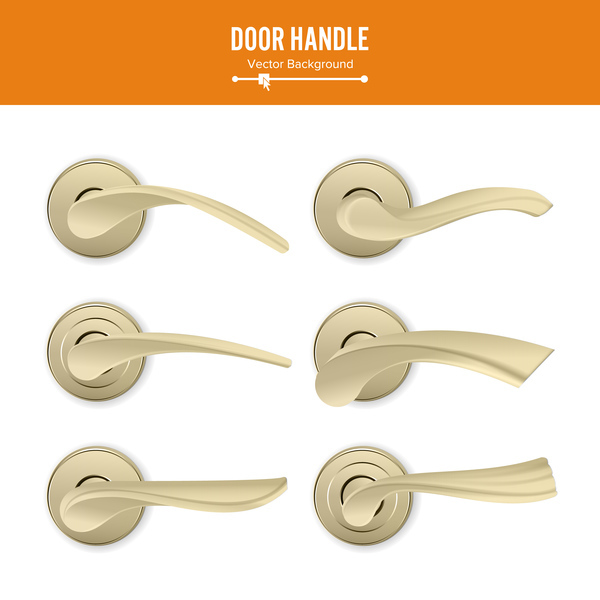 Set of door handle vector material 04