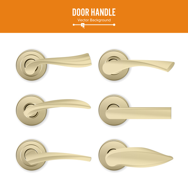 Set of door handle vector material 06